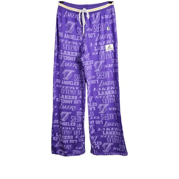🔥237 NBA Los Angeles Lakers Wide Leg Graphic Jogger Pants - Picture 2 of 8